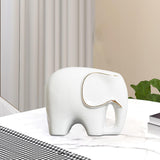 Maxbell Modern Ceramic Elephant Statue Furnishing for Bedroom Living Room Decoration White S