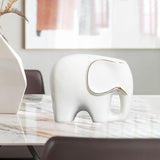 Maxbell Modern Ceramic Elephant Statue Furnishing for Bedroom Living Room Decoration White S
