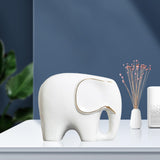 Maxbell Modern Ceramic Elephant Statue Furnishing for Bedroom Living Room Decoration White S