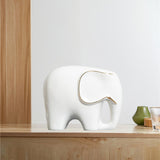 Maxbell Modern Ceramic Elephant Statue Furnishing for Bedroom Living Room Decoration White S