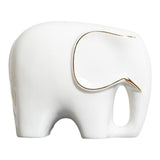Maxbell Modern Ceramic Elephant Statue Furnishing for Bedroom Living Room Decoration White S