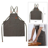 Maxbell Work Bib Apron Barista Apron Gardening Apron for Farmhouse Gray Green