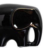 Maxbell Modern Ceramic Elephant Statue Furnishing for Bedroom Living Room Decoration Black L