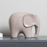 Maxbell Modern Ceramic Elephant Statue Furnishing for Bedroom Living Room Decoration Gray L