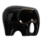 Maxbell Modern Ceramic Elephant Statue Furnishing for Bedroom Living Room Decoration Black S