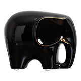 Maxbell Modern Ceramic Elephant Statue Furnishing for Bedroom Living Room Decoration Black S