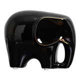 Maxbell Modern Ceramic Elephant Statue Furnishing for Bedroom Living Room Decoration Black S