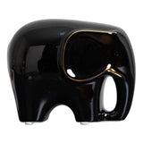Maxbell Modern Ceramic Elephant Statue Furnishing for Bedroom Living Room Decoration Black S