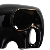 Maxbell Modern Ceramic Elephant Statue Furnishing for Bedroom Living Room Decoration Black S