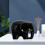 Maxbell Modern Ceramic Elephant Statue Furnishing for Bedroom Living Room Decoration Black S