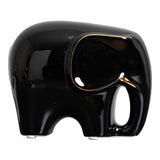 Maxbell Modern Ceramic Elephant Statue Furnishing for Bedroom Living Room Decoration Black S