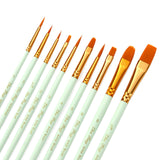 Maxbell Professional Face Body Paint Kit 10 Brushes Palette Party Green Brush