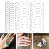 Maxbell 30x Transparent Acrylic Keychain Blanks DIY Kit Pendants  Rounded Rhombus