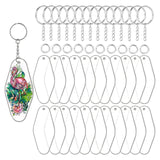 Maxbell 30x Transparent Acrylic Keychain Blanks DIY Kit Pendants  Rounded Rhombus