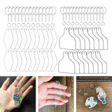 Maxbell 30x Transparent Acrylic Keychain Blanks DIY Kit Pendants  Rounded Rhombus