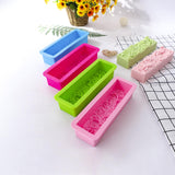 Maxbell Rose Flower Silicone Loaf Soap Mold Rectangular Embossed Mould DIY blue