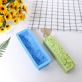 Maxbell Rose Flower Silicone Loaf Soap Mold Rectangular Embossed Mould DIY blue