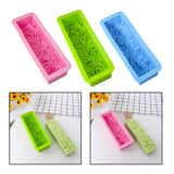 Maxbell Rose Flower Silicone Loaf Soap Mold Rectangular Embossed Mould DIY green