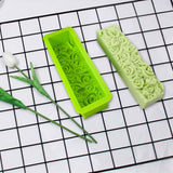 Maxbell Rose Flower Silicone Loaf Soap Mold Rectangular Embossed Mould DIY green