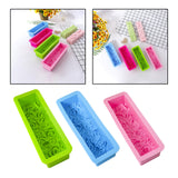 Maxbell Rose Flower Silicone Loaf Soap Mold Rectangular Embossed Mould DIY green