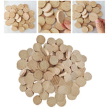 Maxbell 100 Pieces Wooden Pieces DIY 0.8in Natural Arts Chips Unfinished Wood Slice