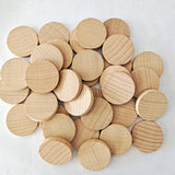 Maxbell 100 Pieces Wooden Pieces DIY 0.8in Natural Arts Chips Unfinished Wood Slice