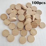 Maxbell 100 Pieces Wooden Pieces DIY 0.8in Natural Arts Chips Unfinished Wood Slice