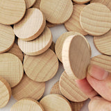 Maxbell 100 Pieces Wooden Pieces DIY 0.8in Natural Arts Chips Unfinished Wood Slice