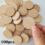 Maxbell 100 Pieces Wooden Pieces DIY 0.8in Natural Arts Chips Unfinished Wood Slice