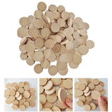 Maxbell 100 Pieces Wooden Pieces DIY 0.8in Natural Arts Chips Unfinished Wood Slice