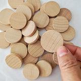 Maxbell 100 Pieces Wooden Pieces DIY 0.8in Natural Arts Chips Unfinished Wood Slice