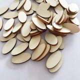 Maxbell 100Pcs Wooden Oval Slices Decorations Discs Christmas Tag Cutout