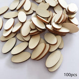 Maxbell 100Pcs Wooden Oval Slices Decorations Discs Christmas Tag Cutout