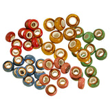 Maxbell 50x Multicolor Ceramic Spacer Beads Large Hole for DIY Rings Jewelry Making