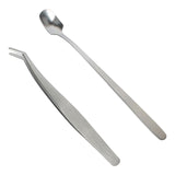 Maxbell 2 in 1 Candle Tweezers Spoon Tools Candle Accessories Set Silver