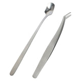 Maxbell 2 in 1 Candle Tweezers Spoon Tools Candle Accessories Set Silver