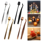 Maxbell 2 in 1 Candle Tweezers Spoon Tools Candle Accessories Set Silver