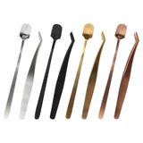 Maxbell 2 in 1 Candle Tweezers Spoon Tools Candle Accessories Set Silver