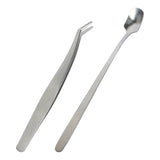 Maxbell 2 in 1 Candle Tweezers Spoon Tools Candle Accessories Set Silver