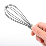 Maxbell Silicone Whisk Kitchen Utensil Non Scratch Mixer Egg Beater Frothing Gray