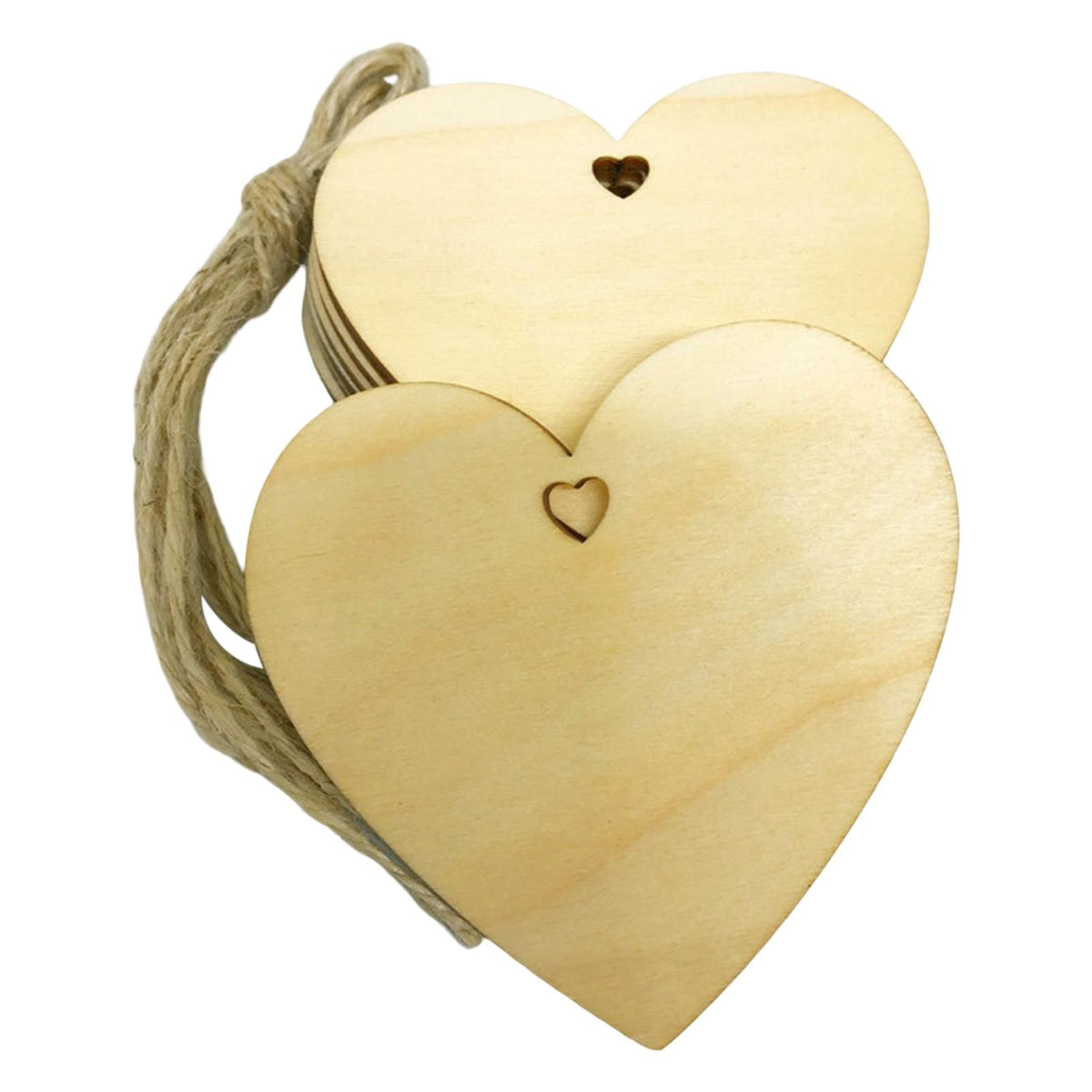 Maxbell 10x Heart Shapes Wooden Craft Christmas Wood Plaques Tree Valentine Sign