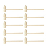 Maxbell 10 Pieces Mini Wooden Hammers Seafood Hammer DIY Mallet for Party Game Props 14.5x5cm