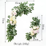 Maxbell 2Pcs Wedding Arch Flowers Swag Garland Fake Silk for Party Wall Decor Pink