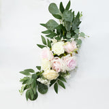 Maxbell 2Pcs Wedding Arch Flowers Swag Garland Fake Silk for Party Wall Decor Pink