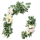 Maxbell 2Pcs Wedding Arch Flowers Swag Garland Fake Silk for Party Wall Decor Pink