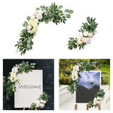 Maxbell 2Pcs Wedding Arch Flowers Swag Garland Fake Silk for Party Wall Decor Pink