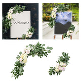 Maxbell 2Pcs Wedding Arch Flowers Swag Garland Fake Silk for Party Wall Decor Pink