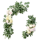 Maxbell 2Pcs Wedding Arch Flowers Swag Garland Fake Silk for Party Wall Decor Pink