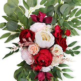 Maxbell 2Pcs Silk Floral Arrangement Arch Flowers for Tabletop Sign Decoration