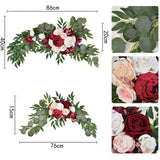 Maxbell 2Pcs Silk Floral Arrangement Arch Flowers for Tabletop Sign Decoration